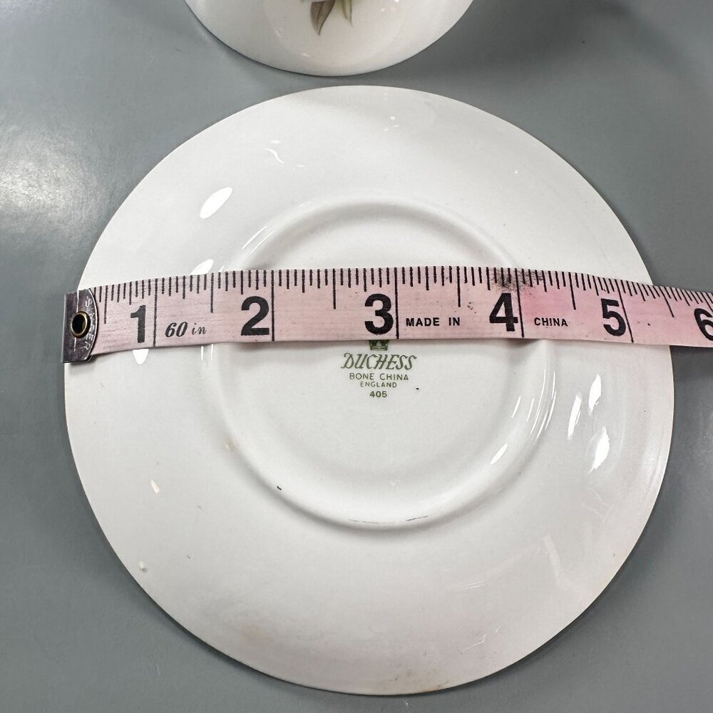 Duchess Wood Saucer Anemone Vintage Bone China Purple Floral England 405 - Picture 6 of 8